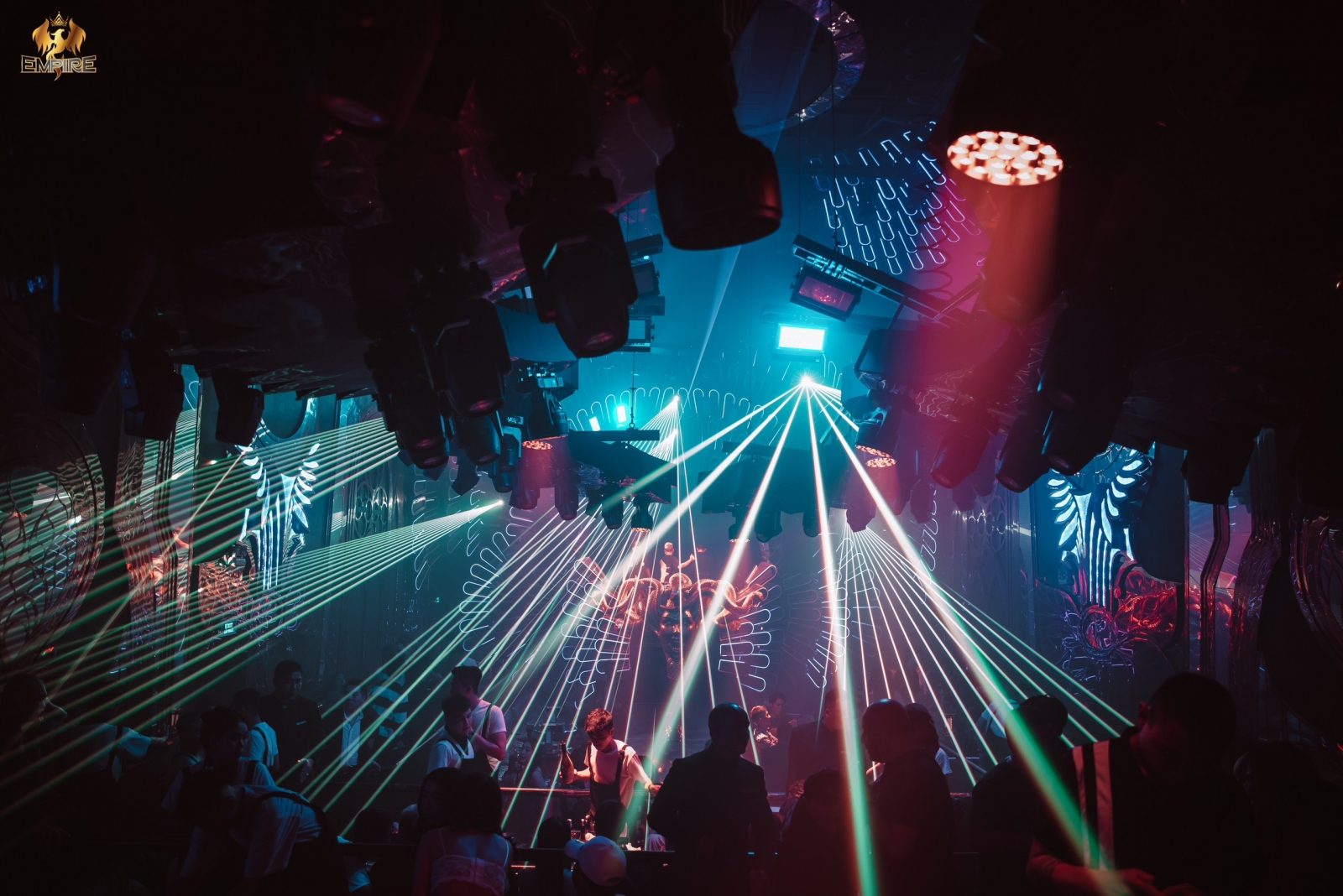 District 1 nightlife: lasers at a big club